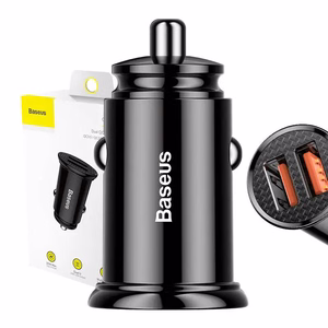 Baseus Circular automašīnas lādētājs 2x USB QC3.0, 30W, melns