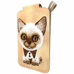 Nimmy New Big-Eye Cute Pets 2.0 Cat MagSafe magnētiskais karšu maciņš tālrunim ar statīvu – brūns
