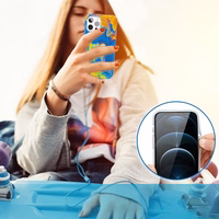 Kingxbar Watercolor Series krāsains viedtālruņa apvalks iPhone 12 Pro Max dzeltena-zila