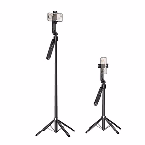 Selfija nūja-statīvs Hoco tripod ar bezvadu pulti rotējošs 360 grādu ar automātisku sejas izsekošanu K32 melns