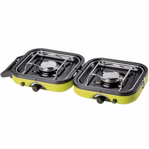 Meva DUAL COMPACT + GRILL tūrisma gāzes plīts gāzes kasetnēm, salokāms 2 degļu modelis ar grila plāksni