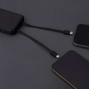 Maxlife power bank with built-in cables MXPB-06 PD QC 22,5W 10000 mAh black