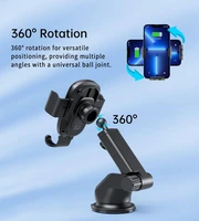 Auto lādētāja turētājs Choetech T203-F 15W Gravity Car Charger Holder Holder melns