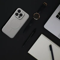 Silikona MAG COVER viedtālruņa apvalks iPhone 17 Pro Max titāna krāsa, saderīgs ar MagSafe