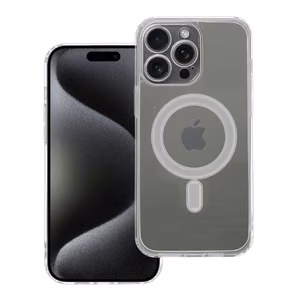 CLEAR MAG COVER viedtālruņa apvalks ar kameras aizsardzību, saderīgs ar MagSafe, paredzēts IPHONE 15 Pro Max, caurspīdīgs
