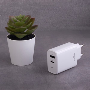 Maxlife MXTC-10-20AC PD QC lādētājs 1x USB-C 1x USB 20W balts