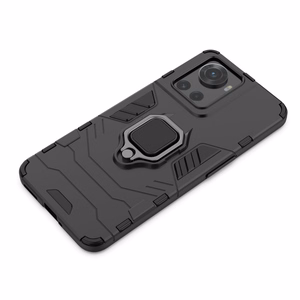 Ring Armor bruņots hibrīda apvalks ar magnētisko turētāju OnePlus Ace Melns