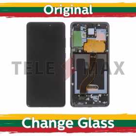 LCD Displejs Saderīgs ar Samsung G986 (G985) S20 Plus / Cosmic Melns / original (Renewed: Telemax)