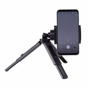 Mini statīva selfiju nūjas turētājs telefonam, kamerai un GoPro, 16-21 cm - melns