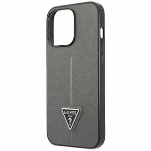 Guess GUHCP14LPSATLG iPhone 14 Pro 6.1 "sudraba/sudraba cietais apvalks SaffianoTriangle Logo