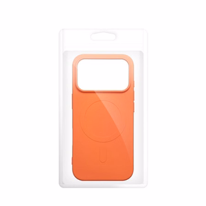 Silikona Mag Cover maciņš modelim iPhone 17 Pro / 18 Pro, saderīgs ar MagSafe ar lielu kameras izgriezumu – oranžs