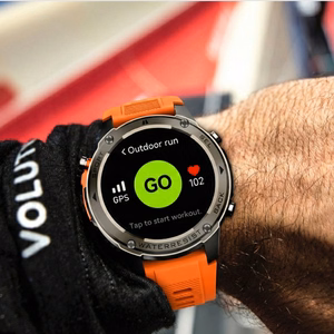 Blavec viedpulkstenis M-03 Predator AMOLED GPS balss zvani (SWM03-GP) grafīta + 1 siksna