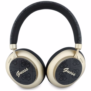 Bezvadu austiņas Guess ENC 4G Gold Script Metal, melnas