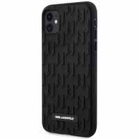 Karl Lagerfeld KLHCN61RUPKLPK iPhone 11 / Xr 6.1" cietais apvalks melns/melns 3D monogramma