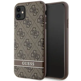 Guess GUHCN61P4SNW iPhone 11 / Xr brūns cietais viedtālruņa apvalks 4G Stripe