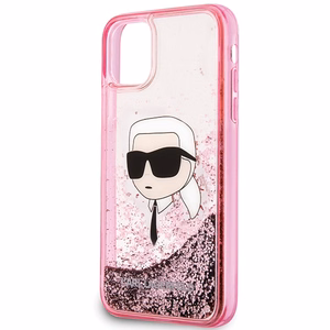 Чехол Karl Lagerfeld Glitter Karl Head для iPhone 11/XR - розовый