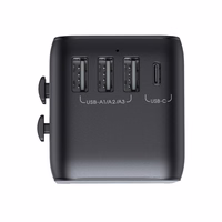 Universālais ceļojumu lādētājs Joyroom JR-TCW01 15W 3xUSB-A/USB-C melns