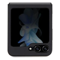 BMW ādas Hot Stamp viedtālruņa apvalks Samsung Galaxy Z Flip 5 - melns