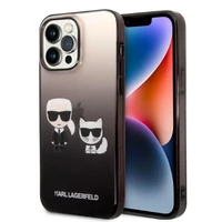 Karl Lagerfeld KLHCP14LTGKCK iPhone 14 Pro 6.1 "cietais apvalks melns/melns Gradients Ikonik Karl & Choupette