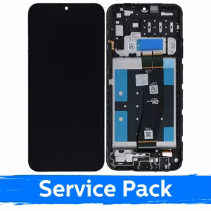 LCD Display Compatible With Samsung A145 A14 4G (A145P/A145R) Black With Frame (Service Pack)