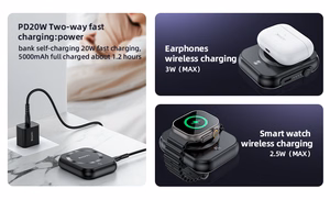 Benks Portatīvais lādētājs 5000mAh YP59 3 in 1 - Type C - magnētiskā, indukcijas 15W melna