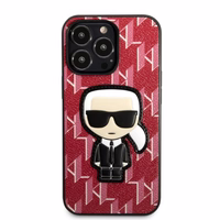 Karl Lagerfeld KLHCP13LPMNIKPI iPhone 13 Pro / 13 6.1" cietais apvalks sarkans/sarkans Monogramma Ikonik plāksteris