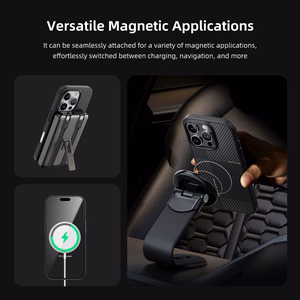 Rock Īpaši plāns Aramīda šķiedras Kevlar 600D viedtālruņa apvalks Iphone 16 Pro melns