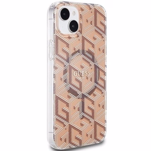 Guess IML GCube MagSafe viedtālruņa apvalks iPhone 15 / 14 / 13 - brūns