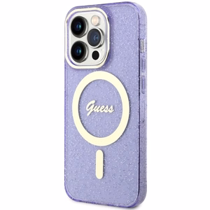 Guess GUHMP14LHCMCGU iPhone 14 Pro 6.1" violets/violets cietais apvalks Spīdumi Zelts MagSafe