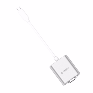 Orico PTAV adapteris USB-C–VGA un 3,5 mm, Full HD, 0,15 m – sudraba krāsas