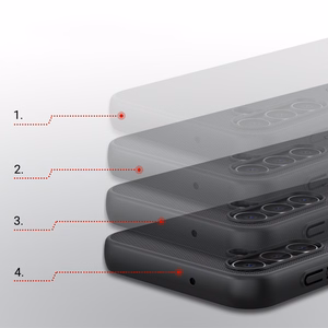 Nillkin Super Frosted Shield viedtālruņa apvalks Samsung Galaxy A14 5G / Galaxy A14 - melns