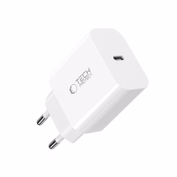 Tech-Protect NC20W PD20W USB-C sienas lādētājs ar USB-C kabeli - balts