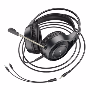 Kabeļu austiņas Jack 3,5 mm ar mikrofonu W106 melnas