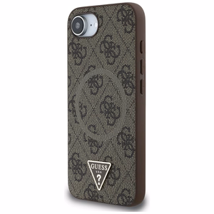 Guess 4G Ring Triangle Logo Magnētiskais viedtālruņa apvalks iPhone 16e - brūns