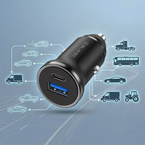 Blavec Auto lādētājs BS-01B-C Road - USB + Type C - QC 3.0 18W PD 20W ar Type C to Type C cable (CCBS01BCR-UCB) melns
