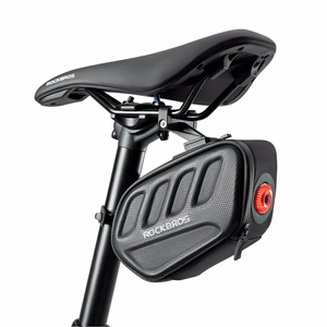 Rockbros C61 velosipēda sēdekļa soma ar viedo aizmugurējo lukturi 0.45L - melna