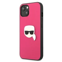 Karl Lagerfeld Ādas Ikonik Karl's Head Metāla apvalks iPhone 13 mini - rozā