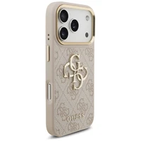 Guess 4G Big 4G Classic Logo Big Strap Metal Buttons apvalks iPhone 17 Pro Max (m) - rozā