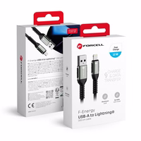 FORCELL F-ENERGY C257 kabelis USB A uz Lightning 2,4A 12W Cafule 2 m melns