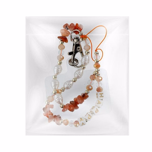 HAPPY tālruņa siksniņa, piekariņš / auklas garums 44 cm (22 cm cilpā) / uz rokas – oranžs
