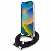 Karl Lagerfeld IML Crossbody Karl&Choupette Head Maciņš for iPhone 16 Pro Max - balts