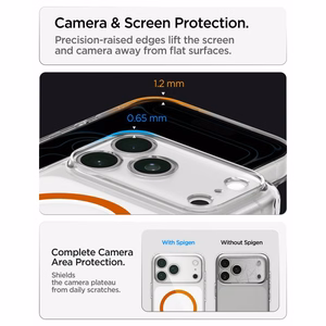 Spigen Ultra Hybrid MagSafe maciņš iPhone 18 Pro / 17 Pro, caurspīdīgs oranžs