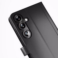 Puro atverams viedtālruņa apvalks ar maku Samsung Galaxy S25 - melns