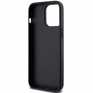 Karl Lagerfeld Gripstand Saffiano Choupette Pins viedtālruņa apvalks iPhone 13 Pro / 13 - melns