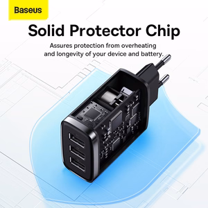 Baseus Compact Wall Charger - 3xUSB - 17W (CCXJ020101) black