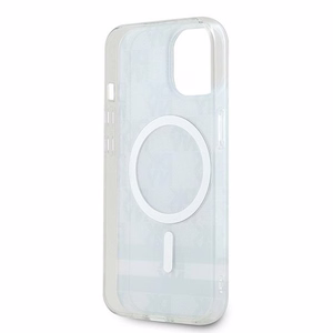 DKNY IML rūtainais mono raksts un drukātas svītras Magnētiskais viedtālruņa apvalks iPhone 15 Plus / 14 Plus - melna
