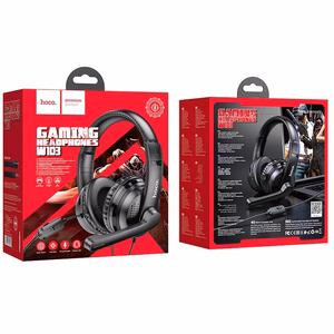 HOCO vadu austiņas Jack 3,5 mm ar mikrofonu W103 melnas