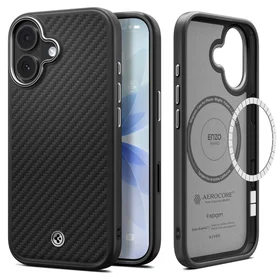Spigen Enzo Aramid "T" MagSafe viedtālruņa apvalks iPhone 17 - melna un sudraba