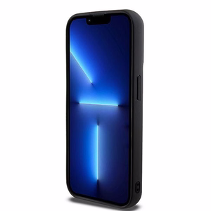 DKNY 3D Gumijas apvalks ar atkārtotu rakstu iPhone 15 Pro - melns
