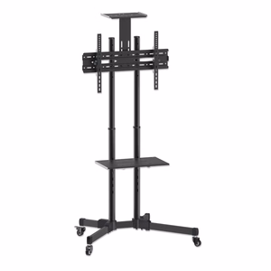 Manhattan televizora un monitora statīvs ar riteņiem 1 ekrānam, 37–65", melns, VESA 200x200–600x400 mm, maks. 40 kg